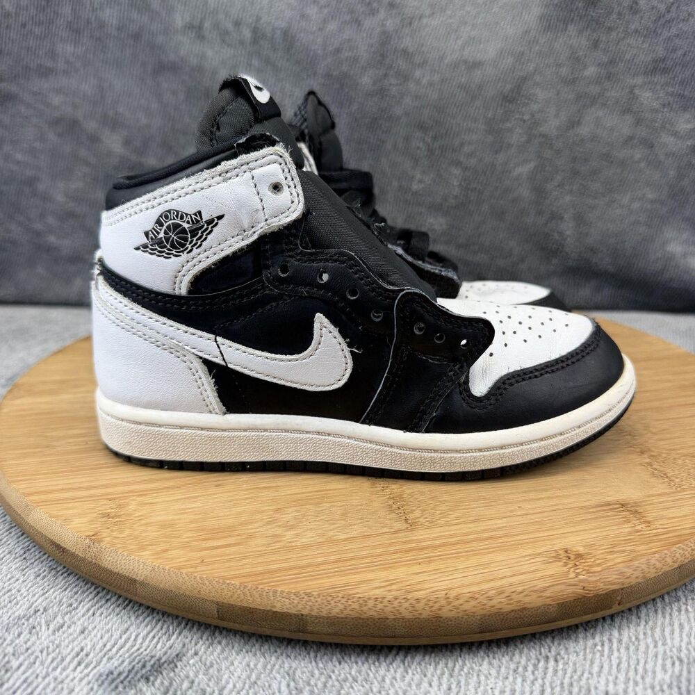 Nike Air Jordan 1 High Shoes Toddler Size 12C Black White Sneakers FD1412-010